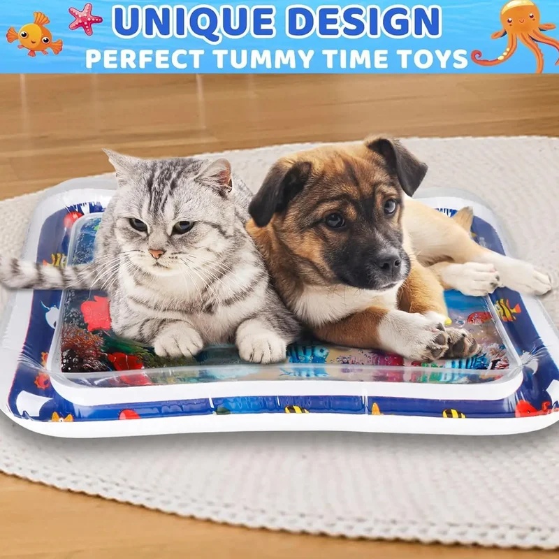 Slip Slide Water Mat - Thickened Inflatable Pet Water Sensory Play