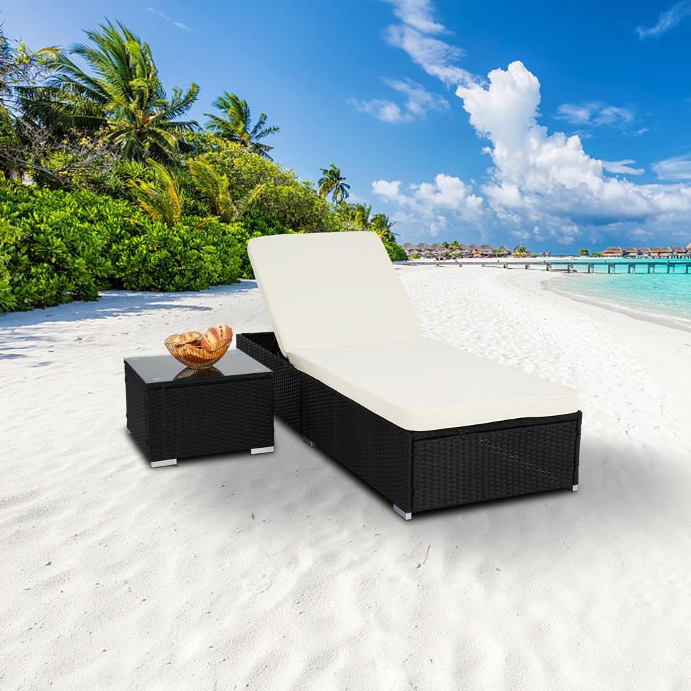 Kids Outdoor Loungers - Yard Patio Furniture Adjustable PE Rattan