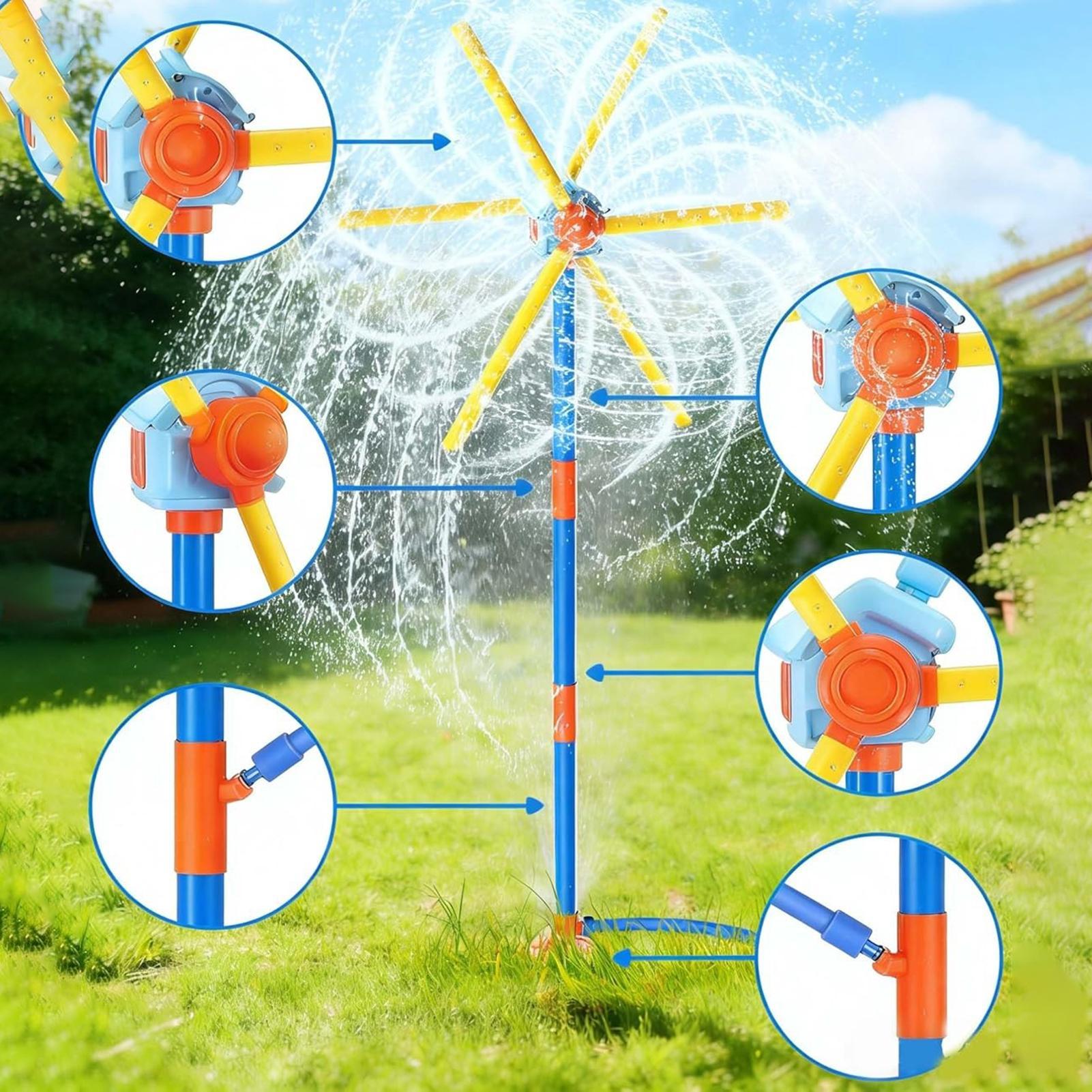 Kids Outdoor Water Park - Kids Sprinkler Windmill Fun Sprinkler With