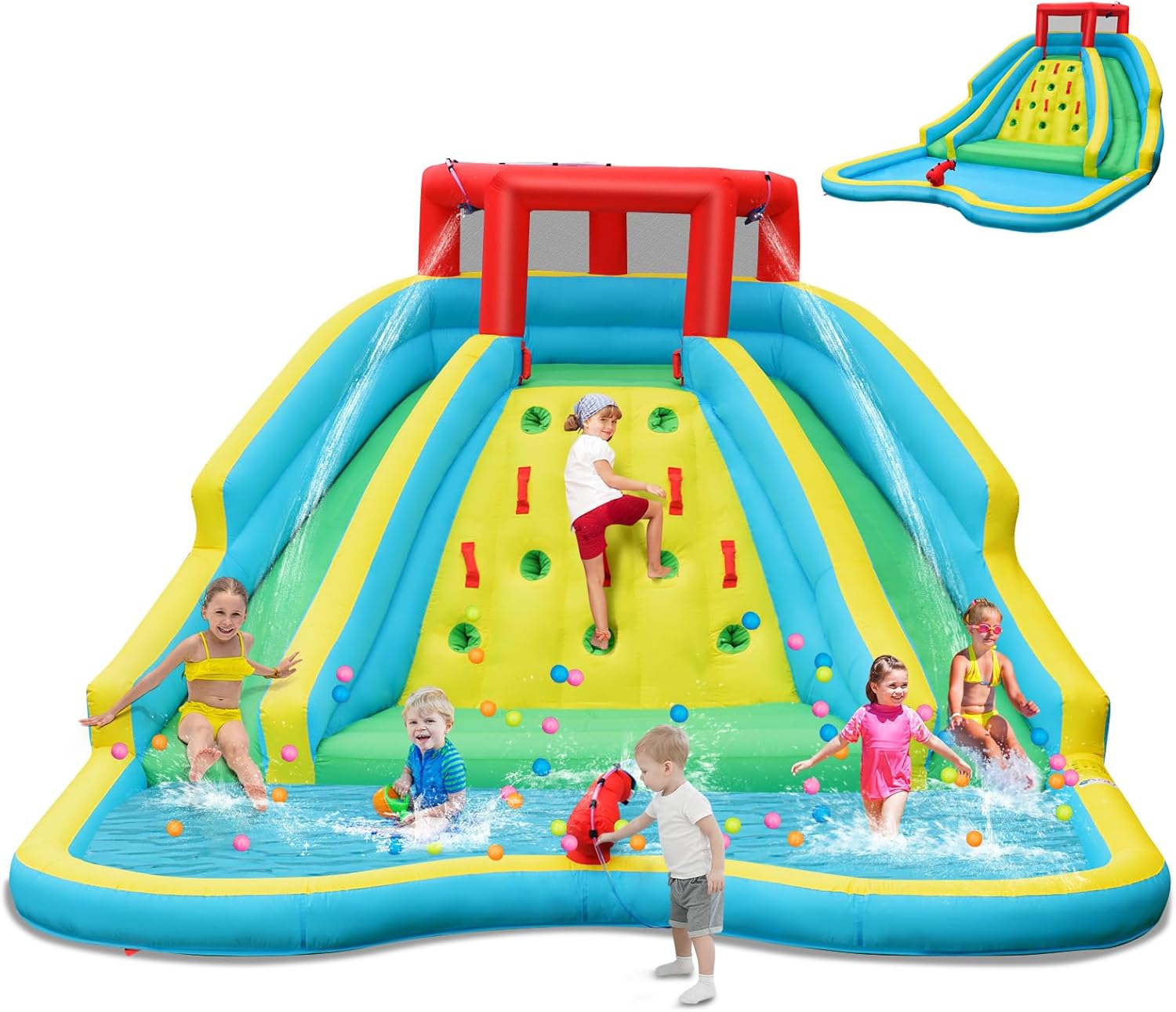 Kids Outdoor Water Park - Giant Inflatable Water Slide for Kids,
