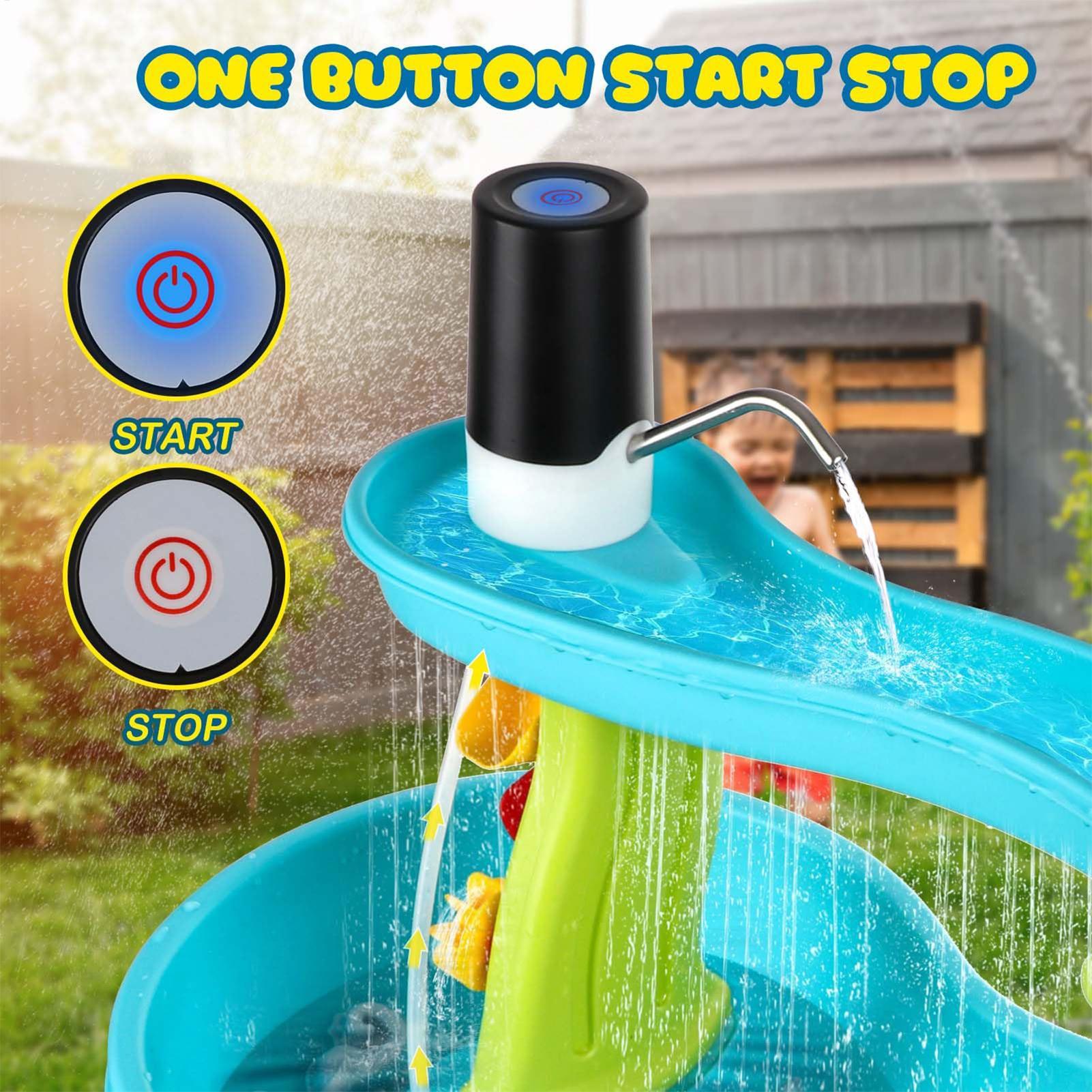 Kids Outdoor Water Play Table - Small Cordless Rechargeable Water Table Pump