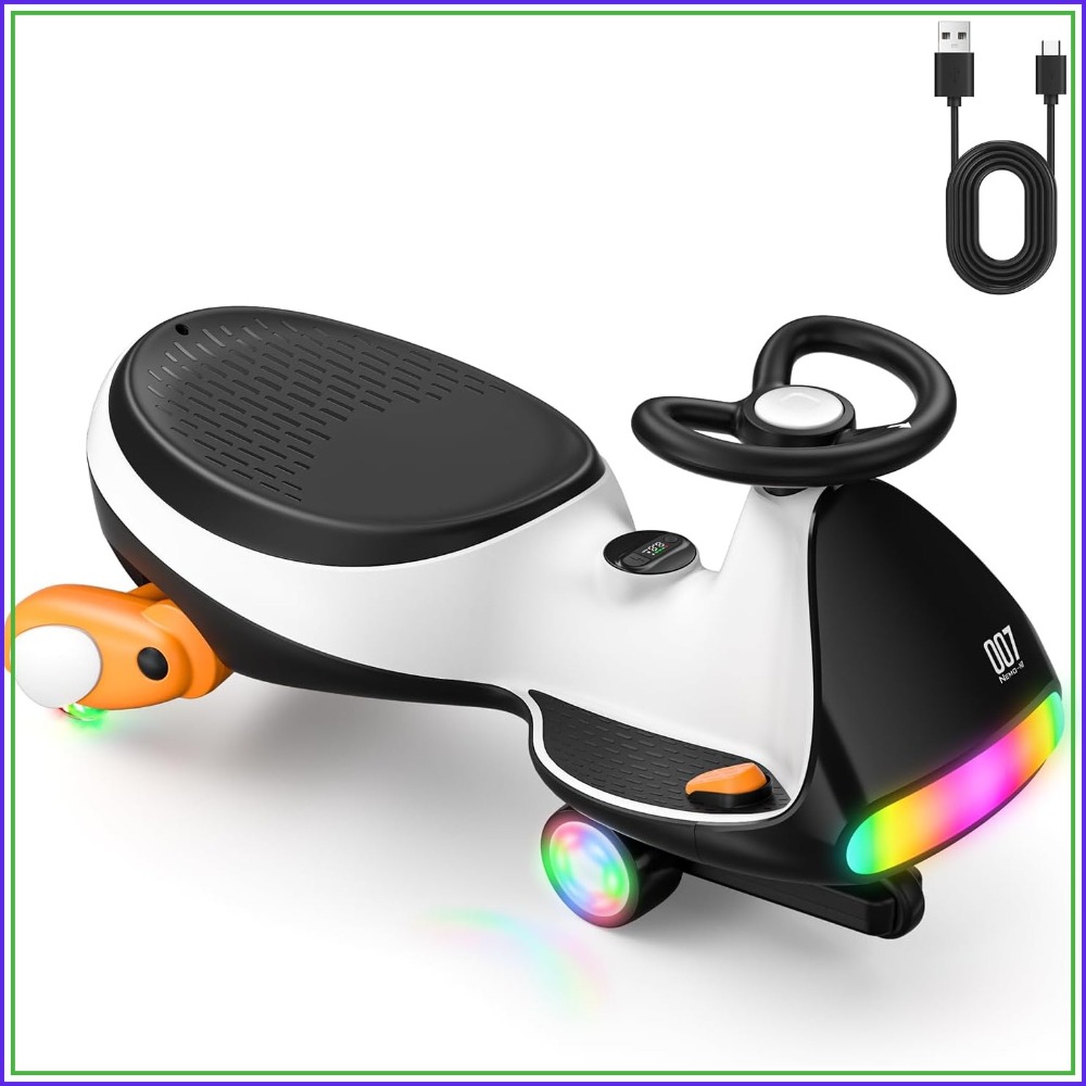 Ride On Toy Car - Ultra-Quiet Electric Wiggle Car, Type-C Rechargeable,