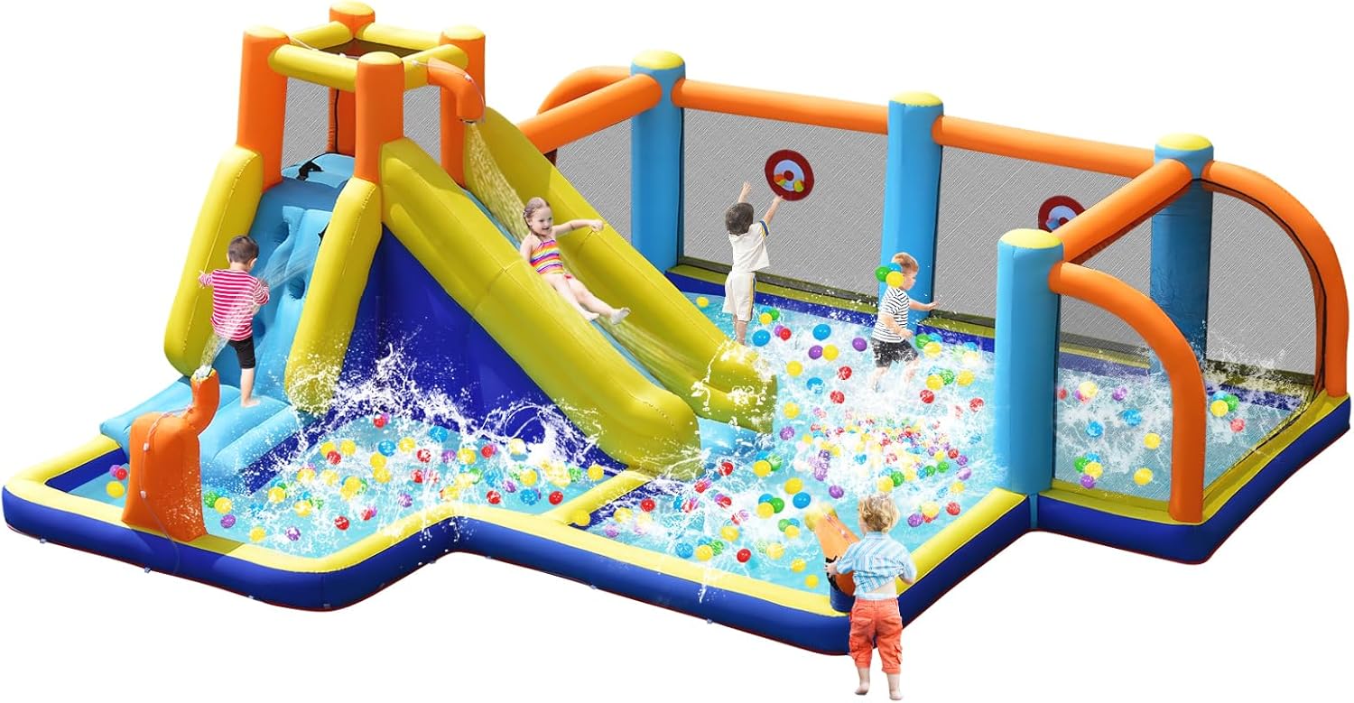 Kids Outdoor Water Park - Giant Inflatable Water Slide Bounce House
