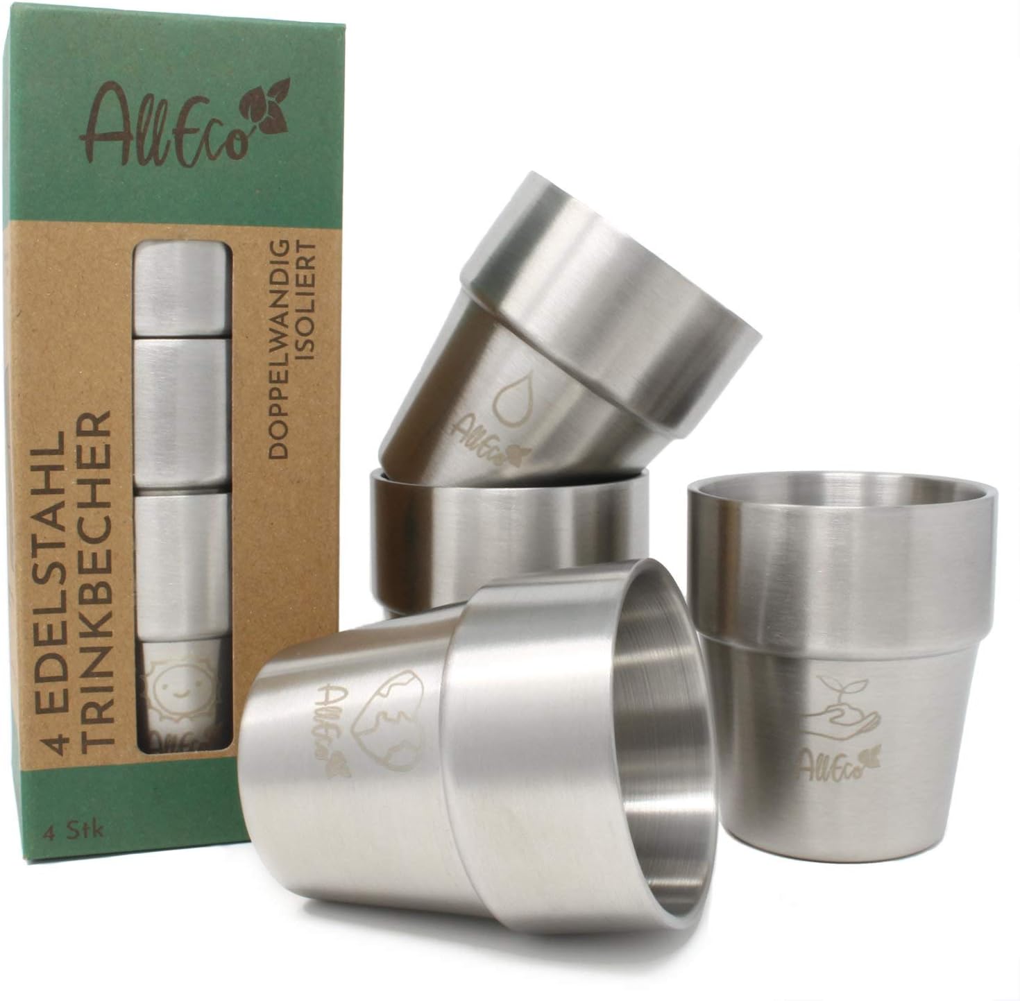 Outdoor Kid Friendly - 4 Sets of 300ml Sustainable Reusable