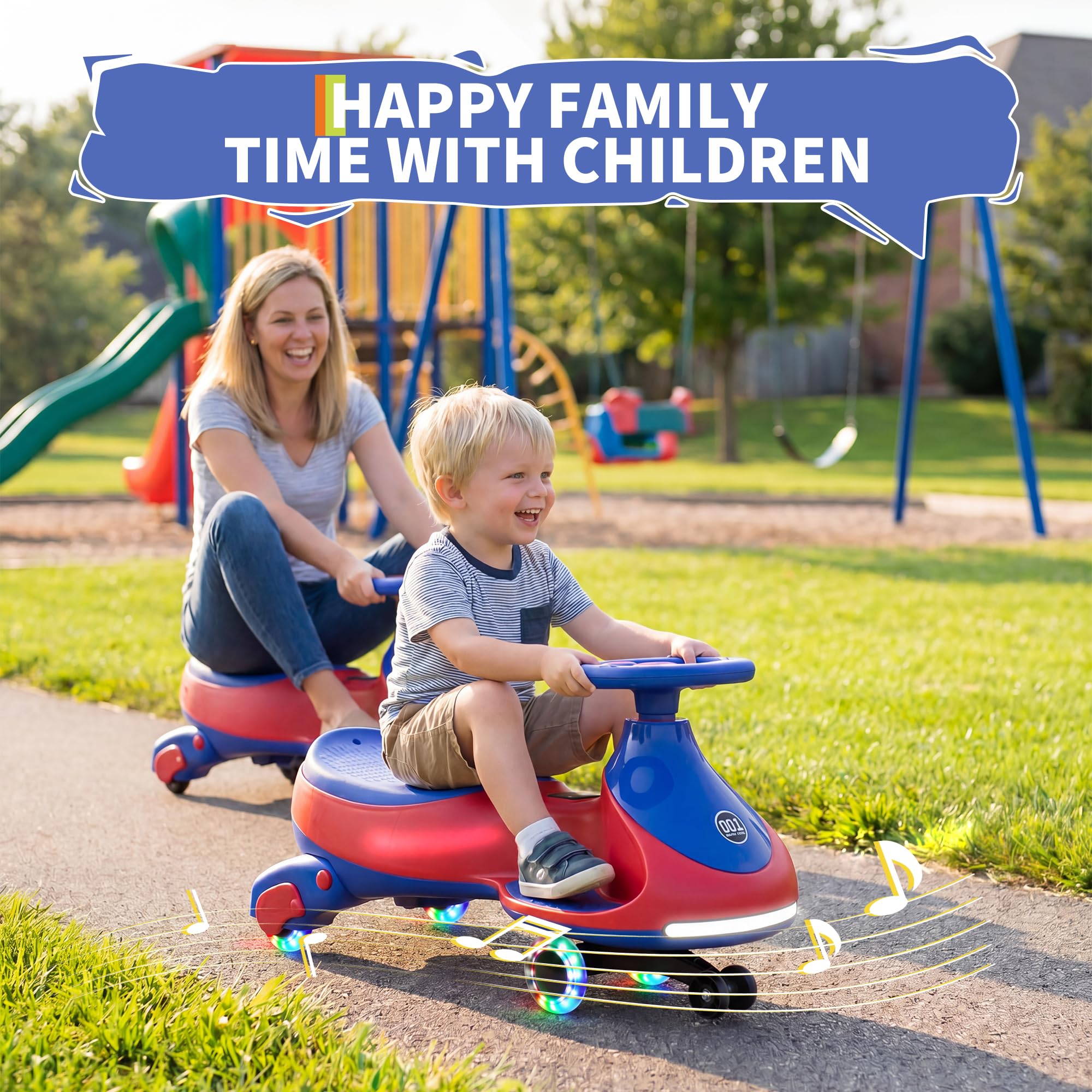 Ride On Toy Car - 12V Electric Wiggle Car Kids With