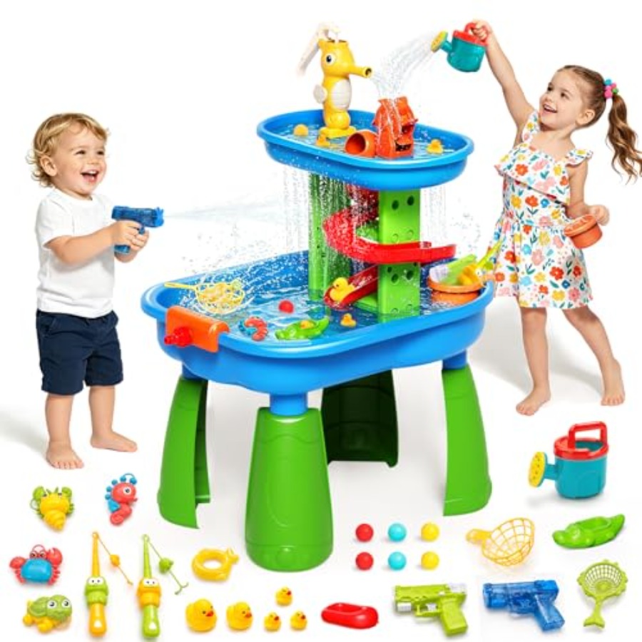 Kids Outdoor Water Play Table - Outdoor water table for kids 3-8,
