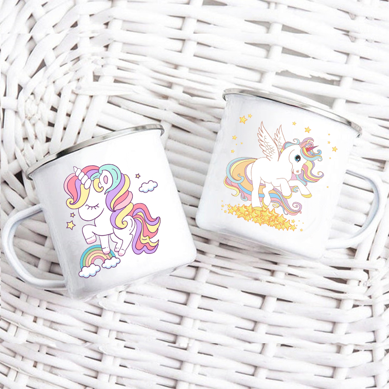 Outdoor Kid Friendly - Cartoon Unicorn Printed Creative Mug Water
