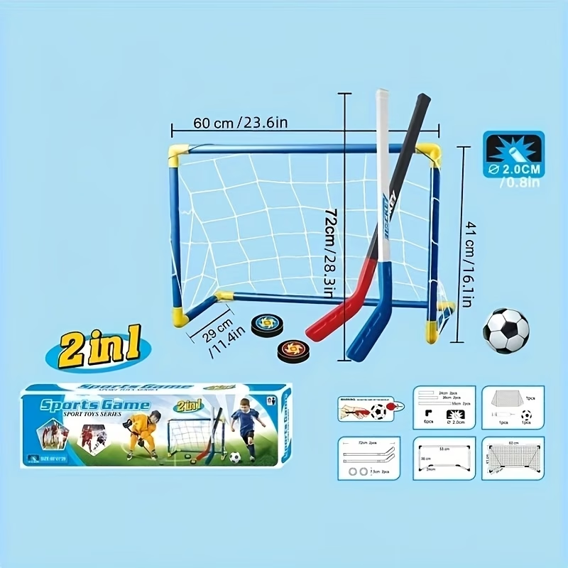 2 in 1 Kids Hockey & Soccer Go - Kids Outdoor Hockey Sticks 评论和价格