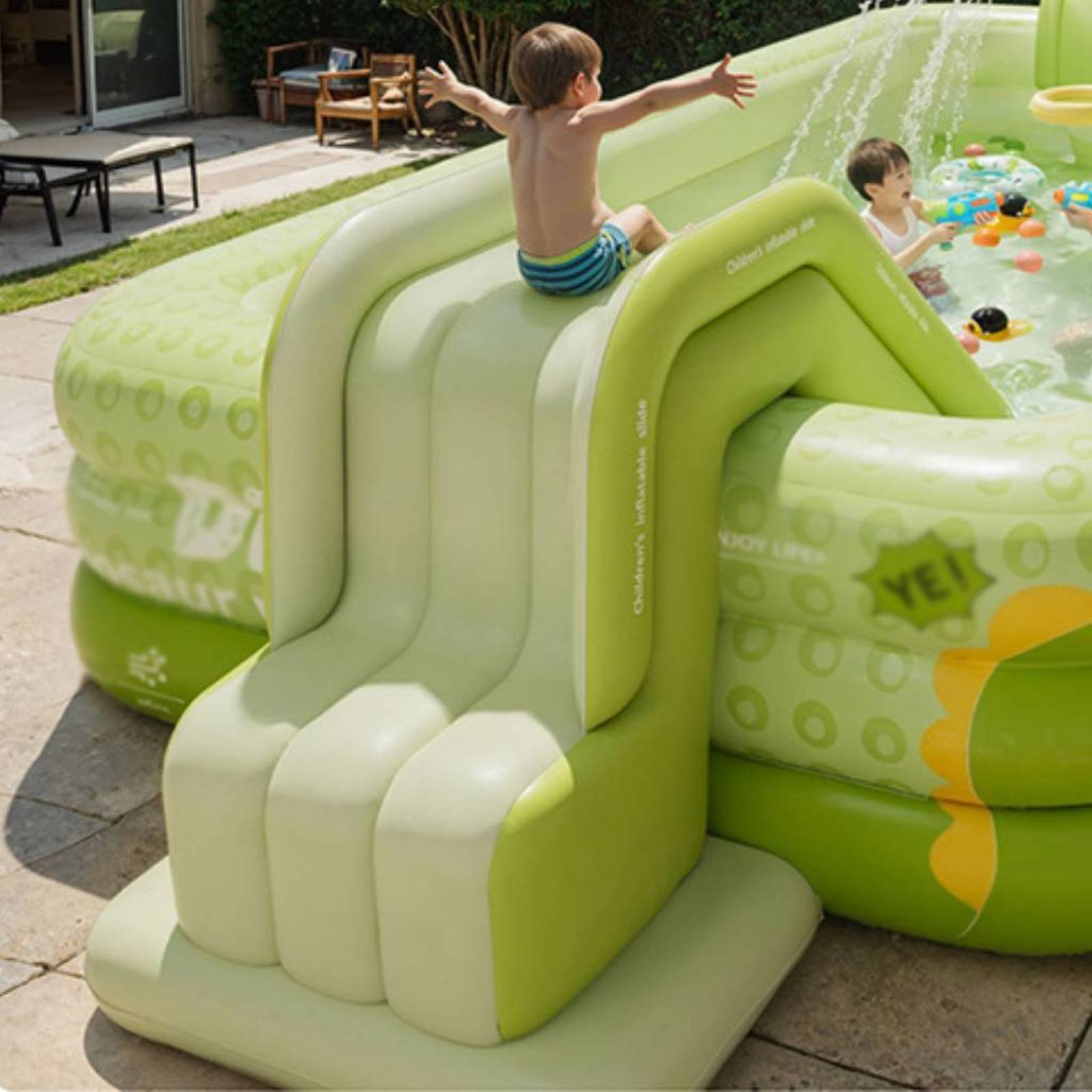Inflatable Pool Slide Foldable - Kids Outdoor Water Park 评论和价格