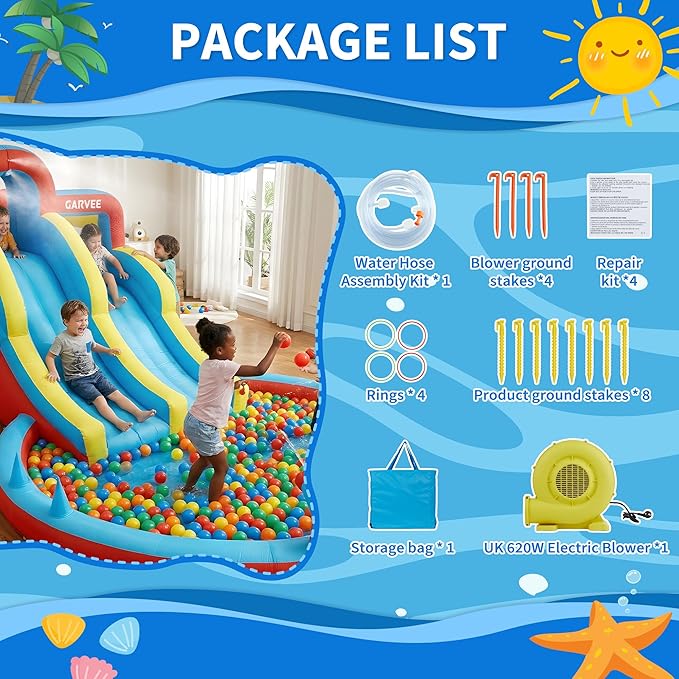 All-Season 8-in-1 Inflatable W - Kids Outdoor Water Park 评论和价格