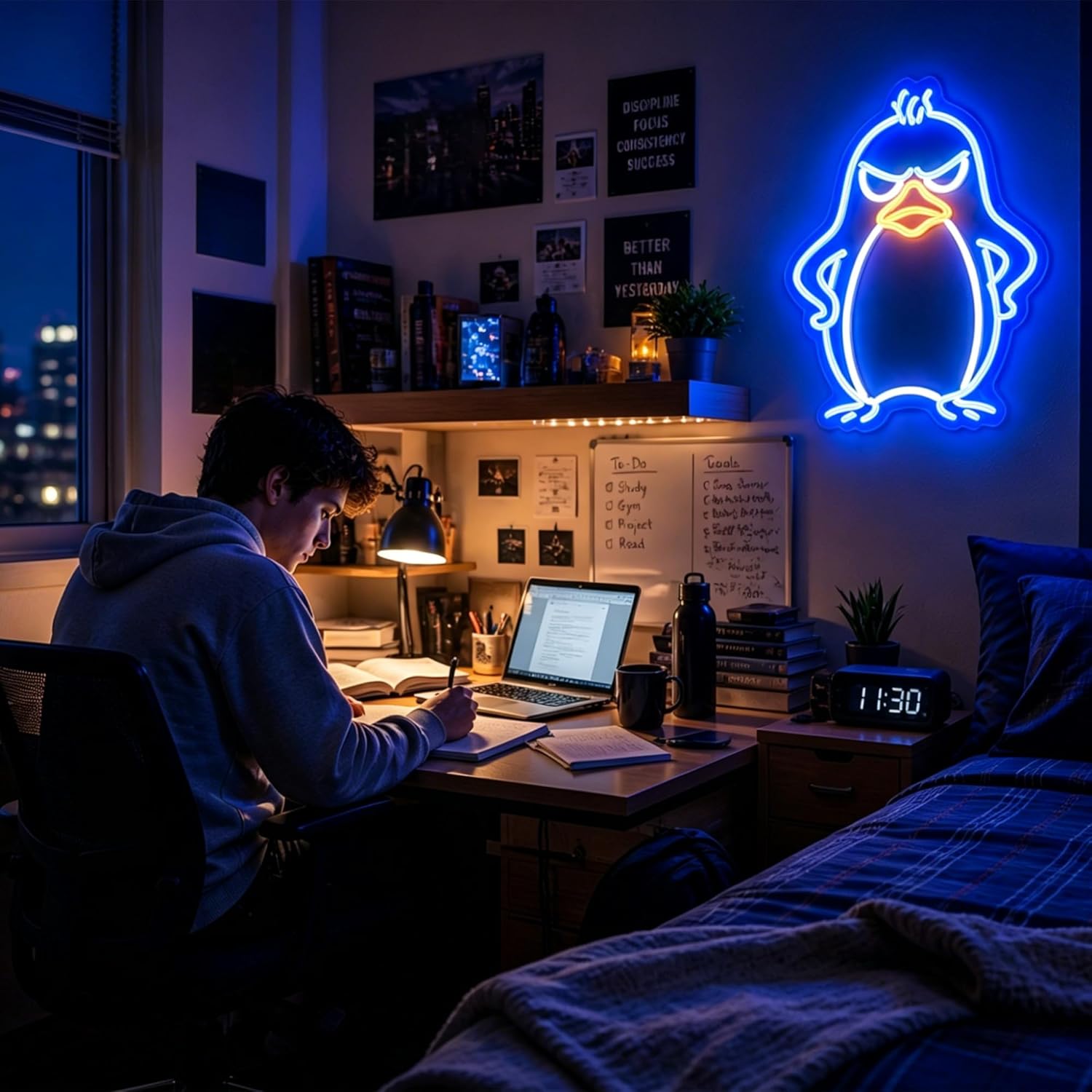 Penguin Neon Sign USB Powered  - Kids Outdoor Zoo 评论和价格
