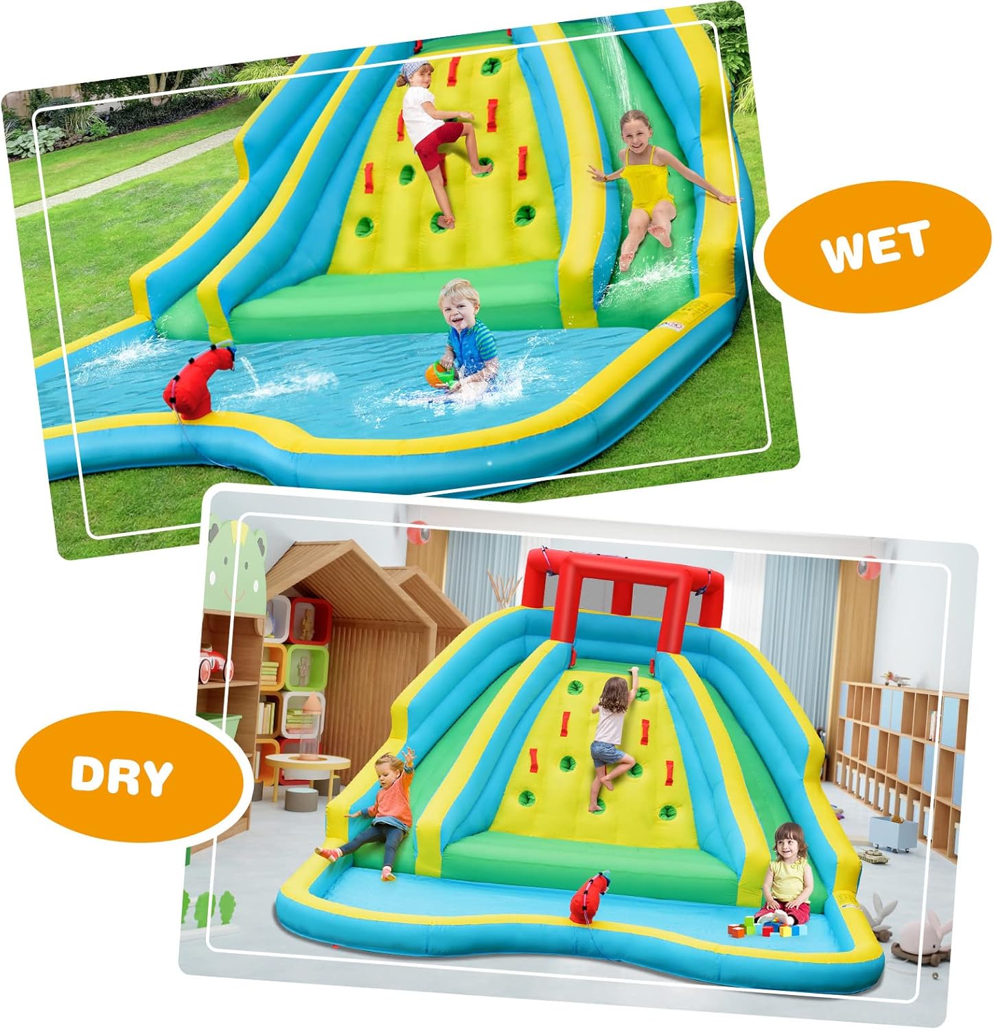 Giant Inflatable Water Slide f - Kids Outdoor Water Park 评论和价格