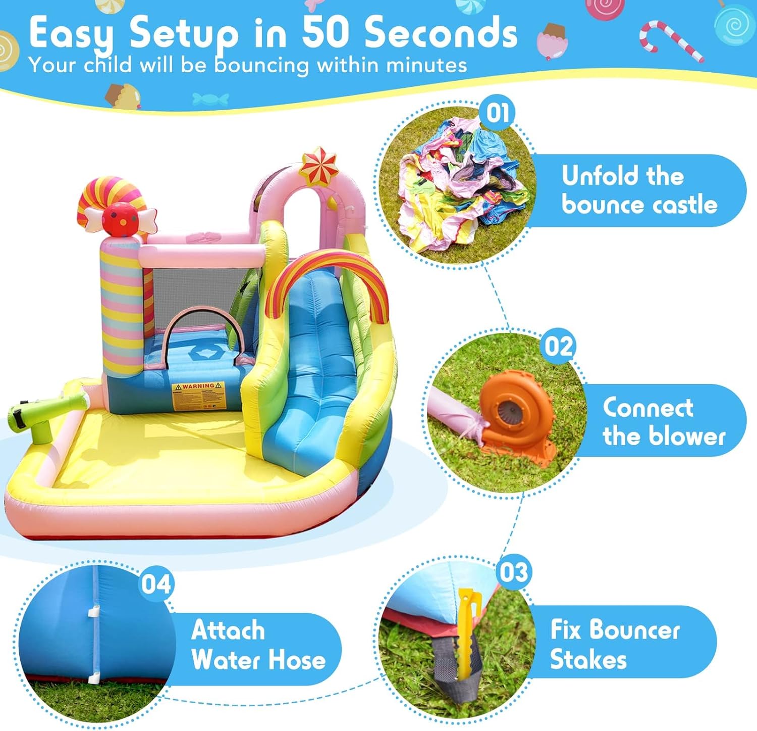 Kids Inflatable Water Slide Bo - Kids Outdoor Water Park 评论和价格