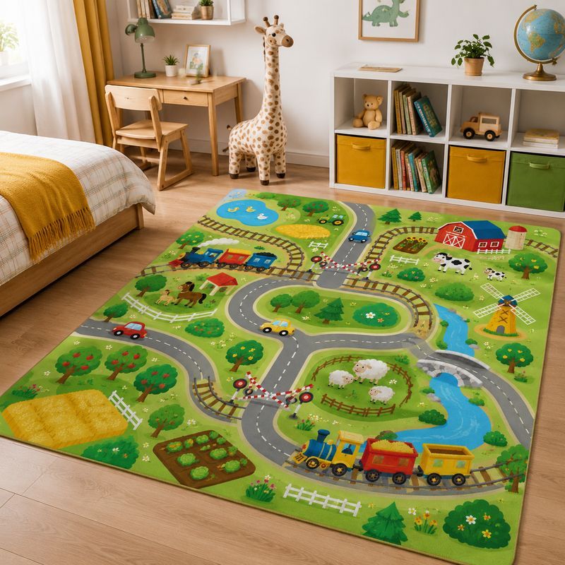 VIKAMA Kids Farm Zoo Play Rug  - Kids Outdoor Zoo 评论和价格