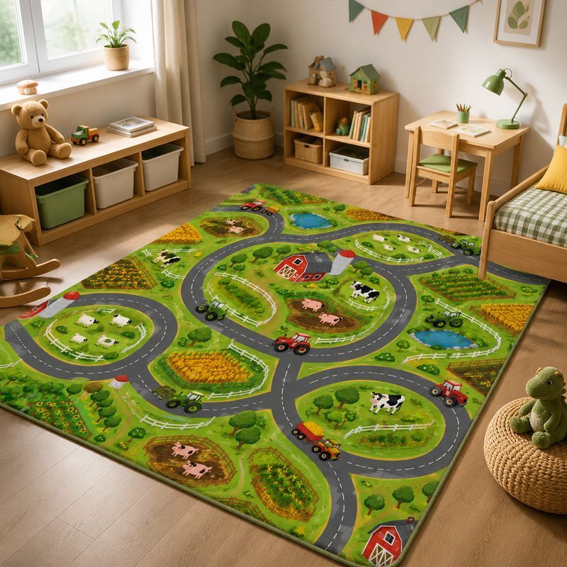 VIKAMA Kids Farm Zoo Play Rug  - Kids Outdoor Zoo 评论和价格