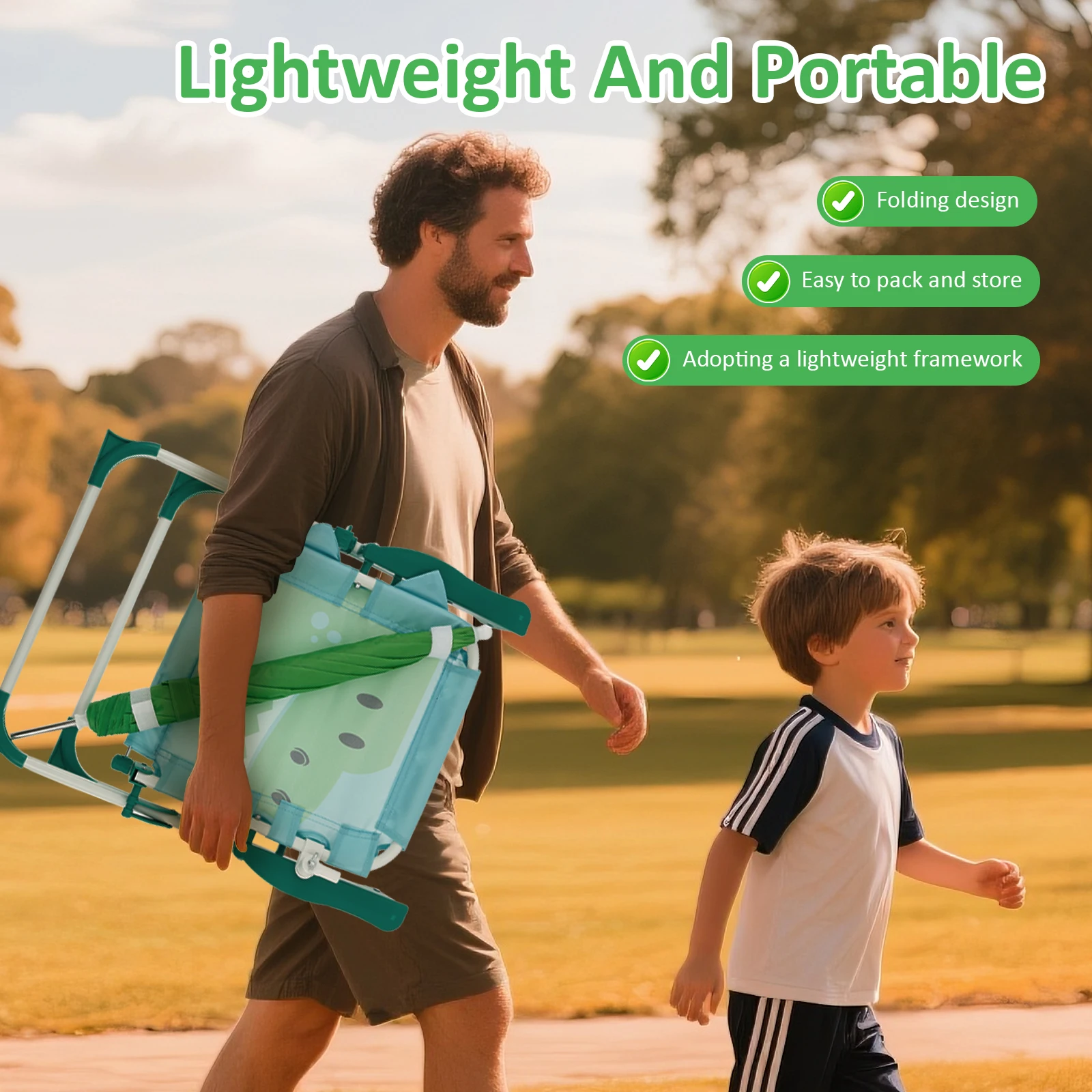 Kids Folding Beach Chair With  - Kids Outdoor Loungers 评论和价格