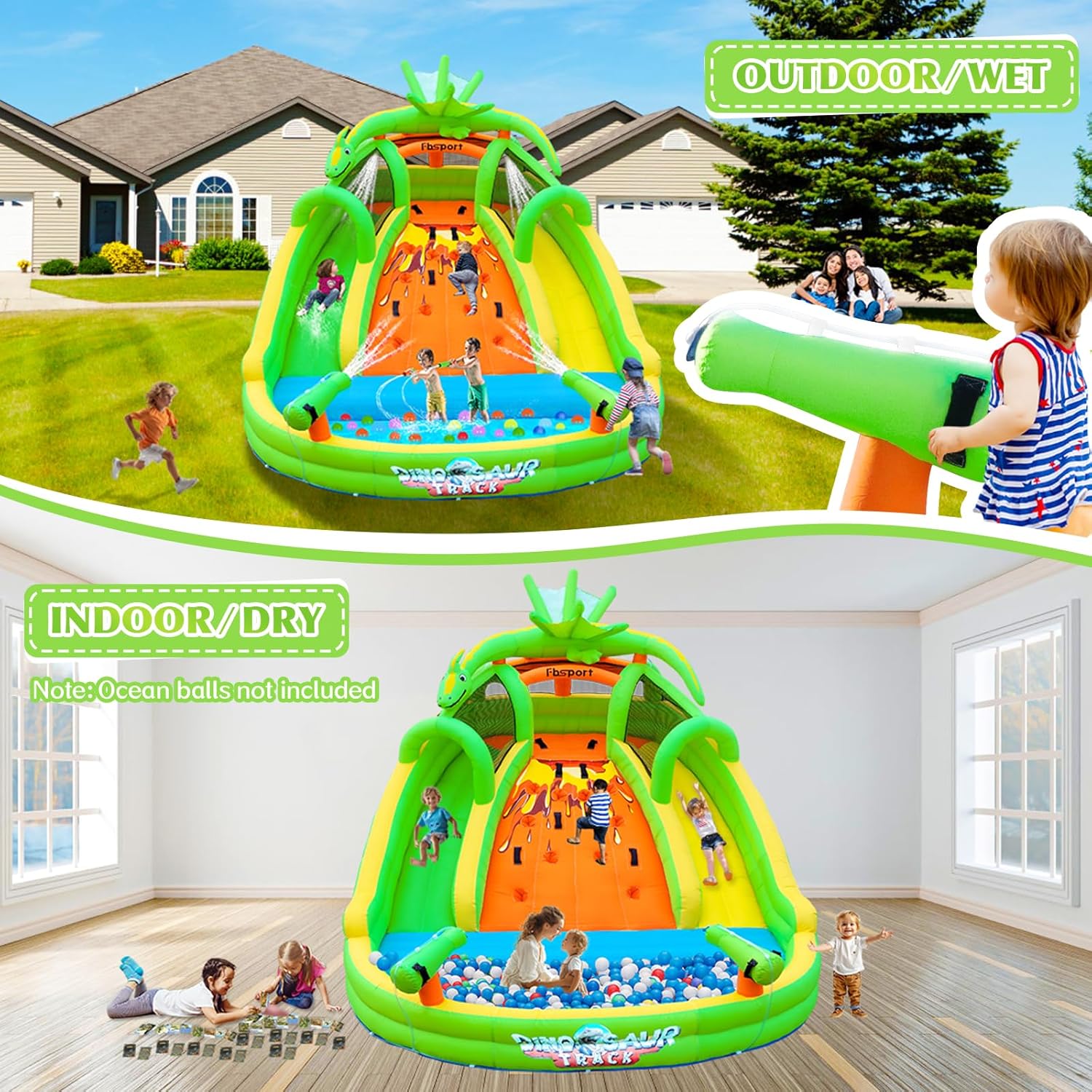 Kids Inflatable Bounce House w - Kids Outdoor Water Park 评论和价格