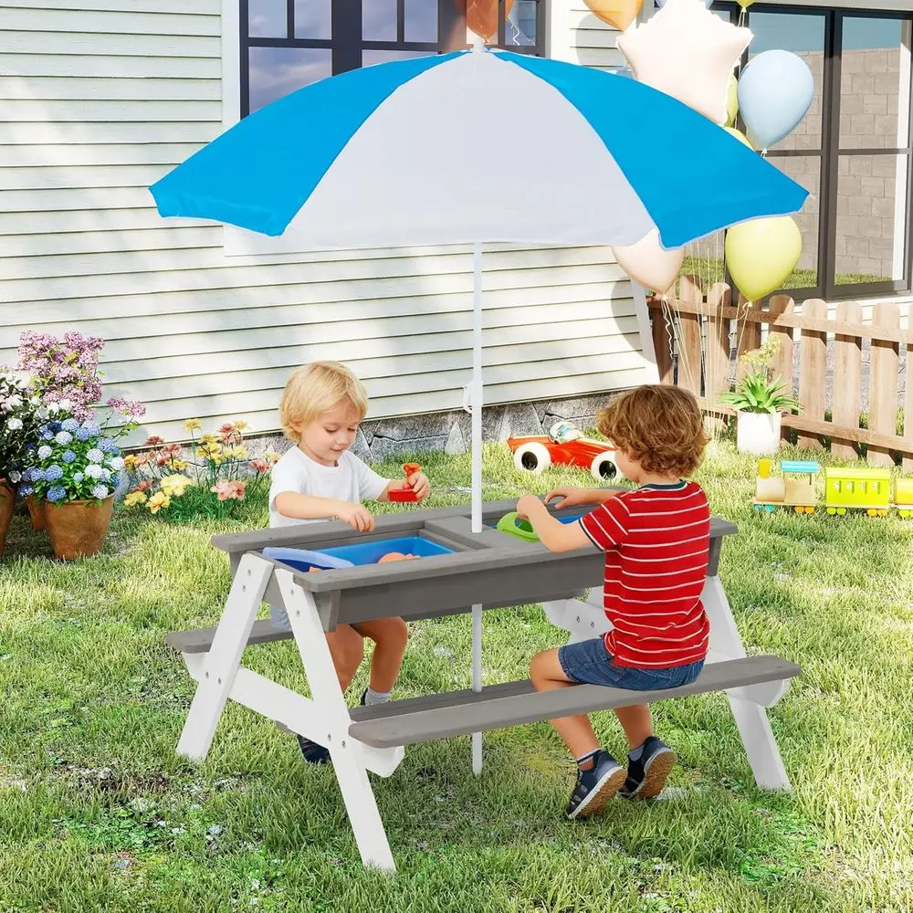 Convertible 3-in-1 Wooden Picn - Kids Outdoor Water Play Table 评论和价格