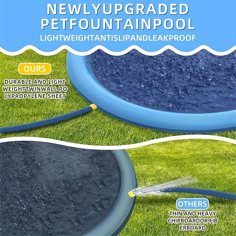 Heavy Duty Inflatable Dog Pool - Slip Slide Water Mat 评论和价格