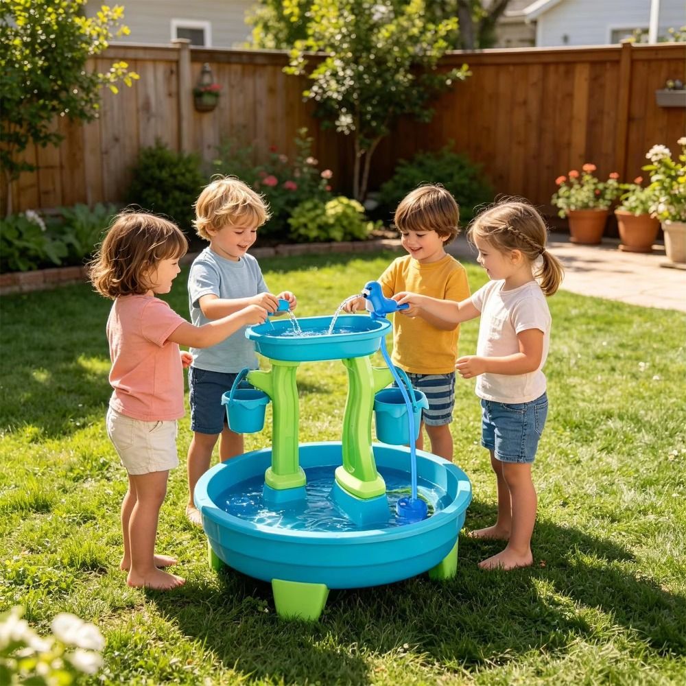 Portable No-Drill Kids Water T - Kids Outdoor Water Play Table 评论和价格