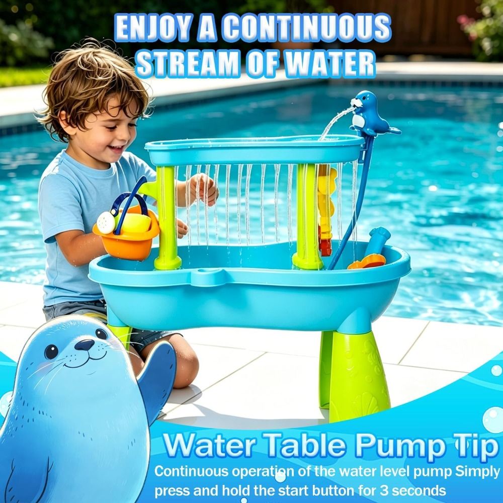 Portable No-Drill Kids Water T - Kids Outdoor Water Play Table 评论和价格