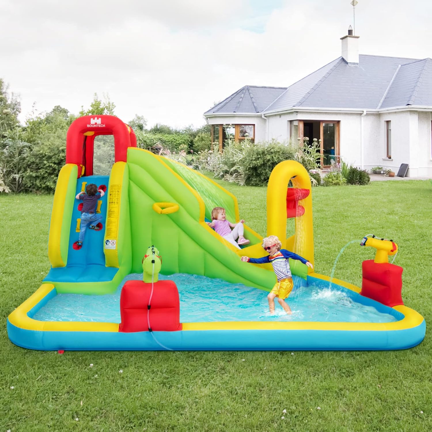 Mega Inflatable Water Park Bou - Kids Outdoor Water Park 评论和价格