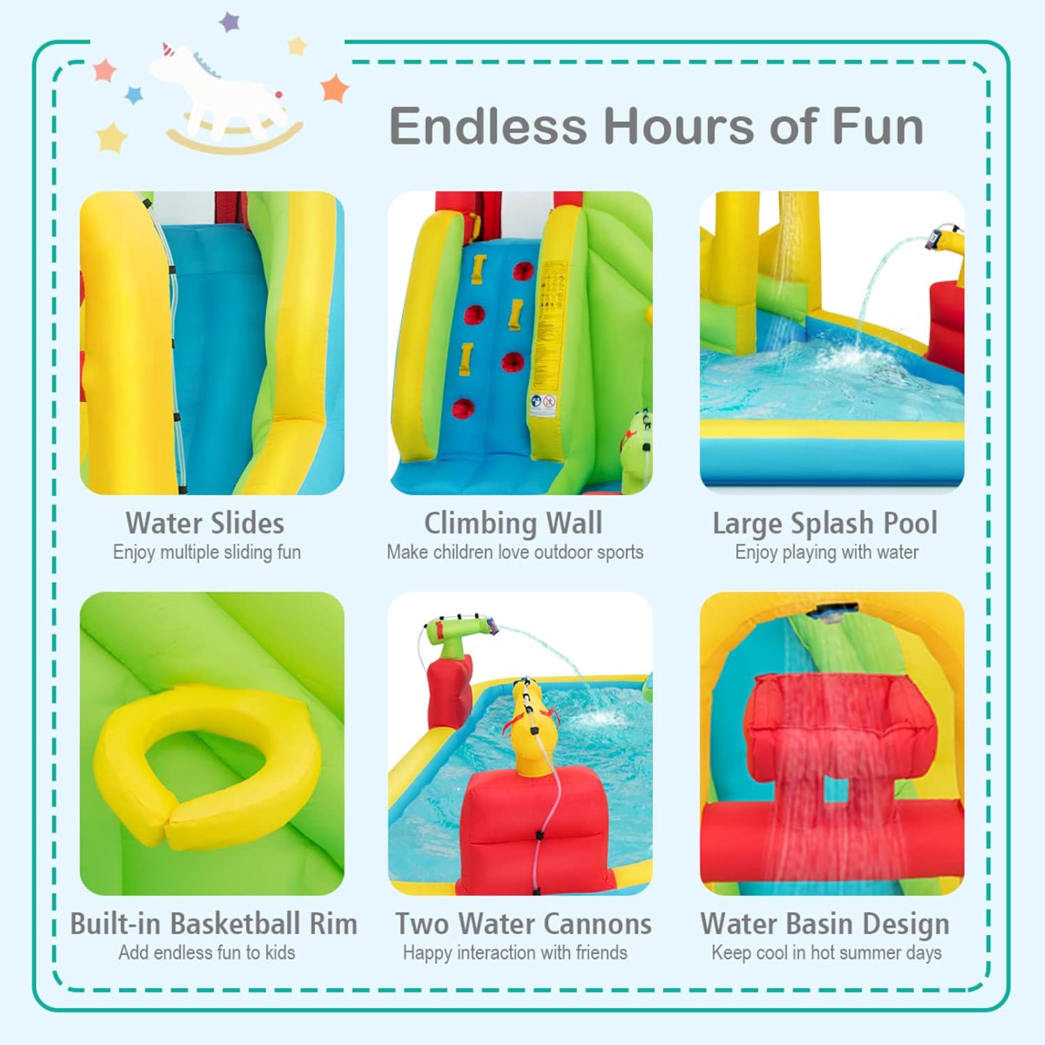 Mega Inflatable Water Park Bou - Kids Outdoor Water Park 评论和价格