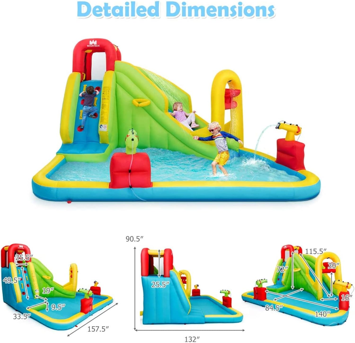 Mega Inflatable Water Park Bou - Kids Outdoor Water Park 评论和价格