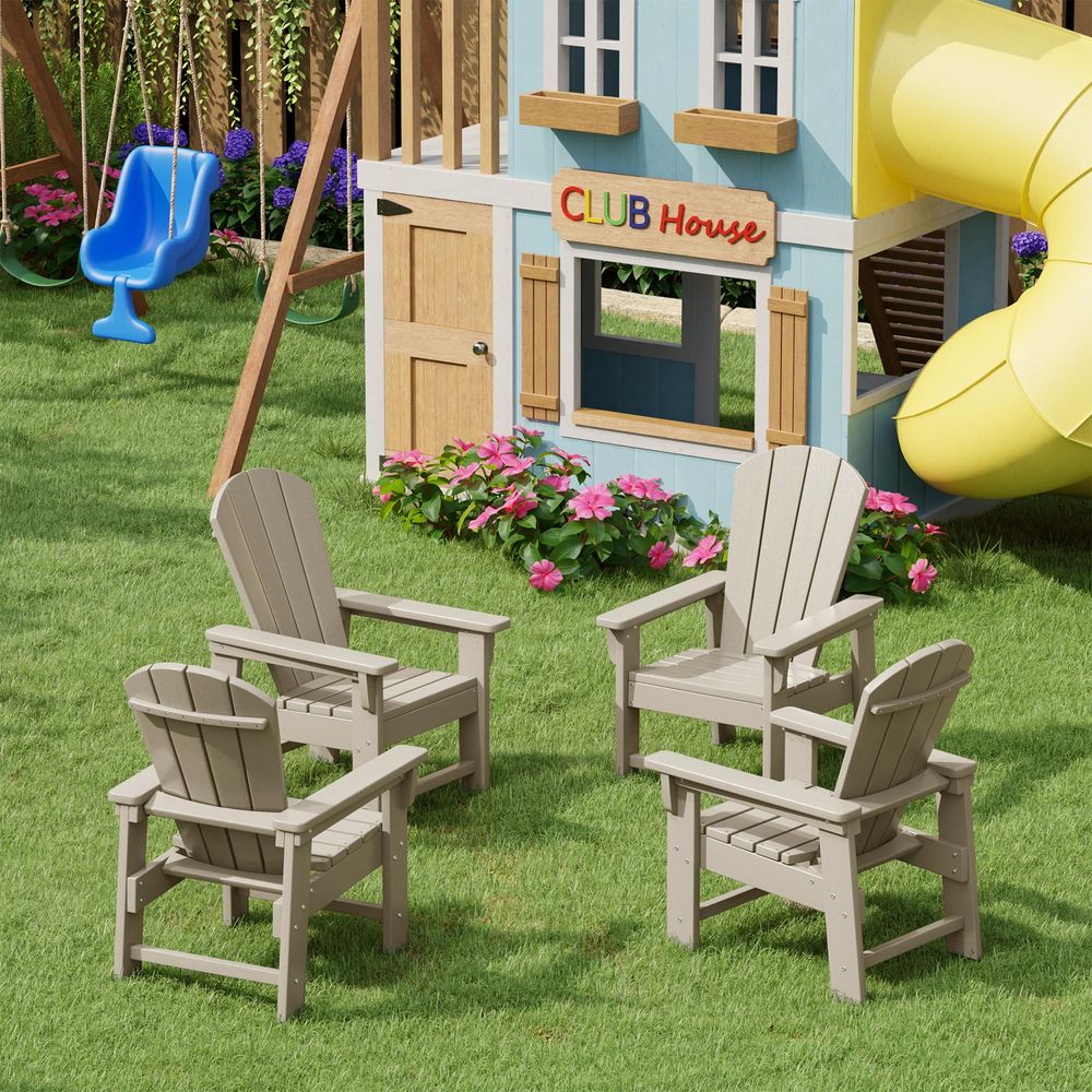 Kids Adirondack Chair Set of 4 - Kids Outdoor Lawn Chair 评论和价格