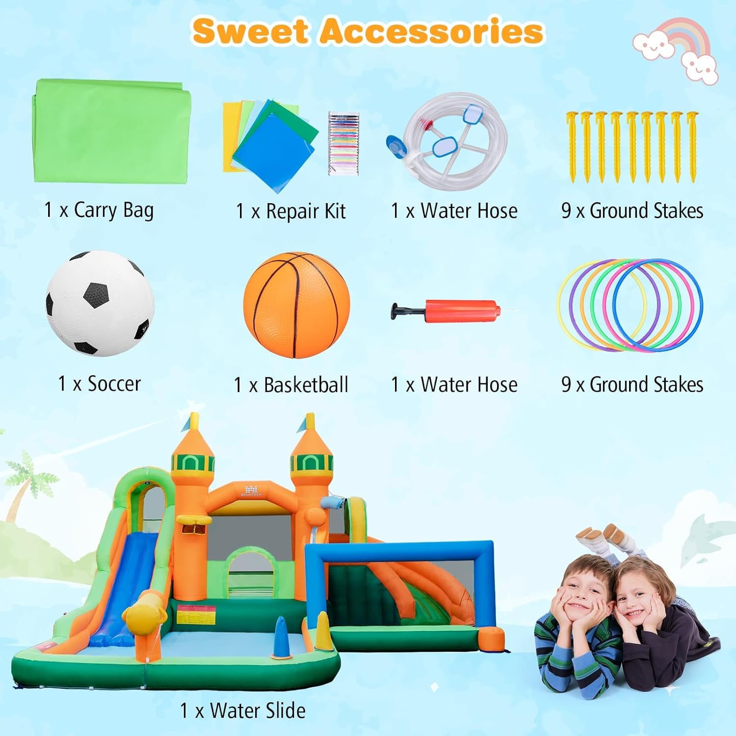 9-in-1 Inflatable Water Park B - Kids Outdoor Water Park 评论和价格